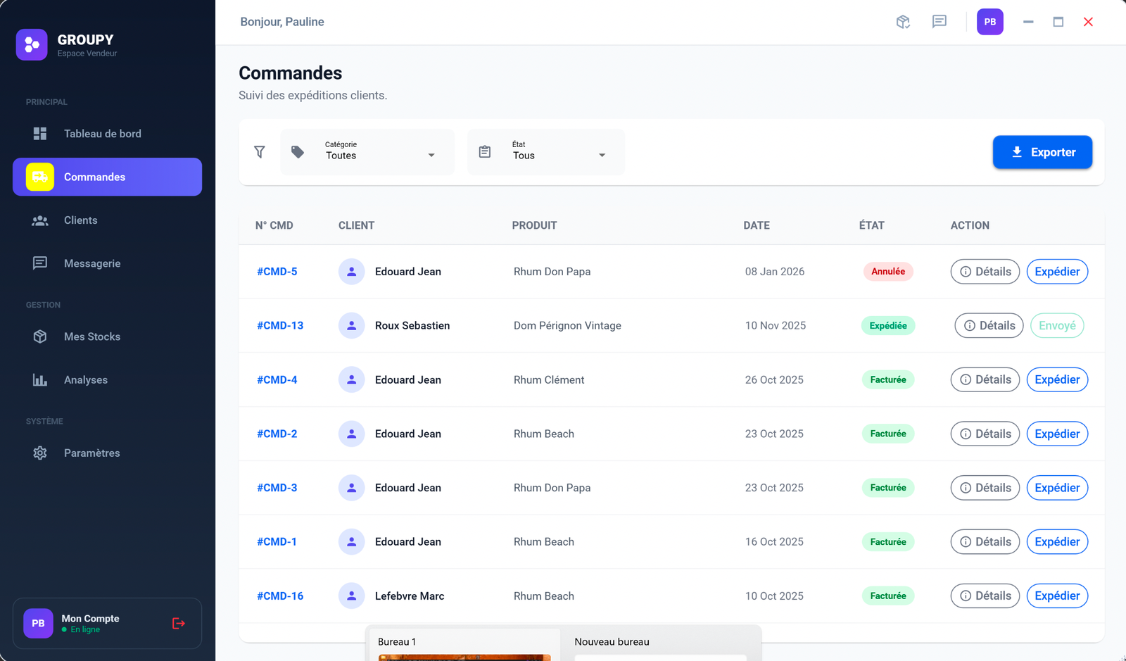 Commandes